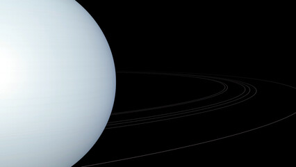 Realistic Uranus Planet in the outer space. High detailed texture. 3d illustration © Wublie