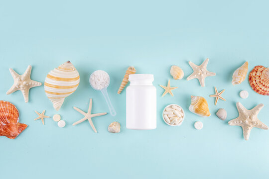 Sea or Marine collagen, in powder, pills and drink