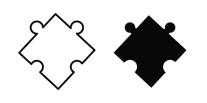 Puzzle compatible icon vector symbol design set for web