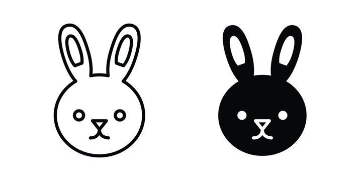 Rabbit icon vector symbol design set for web