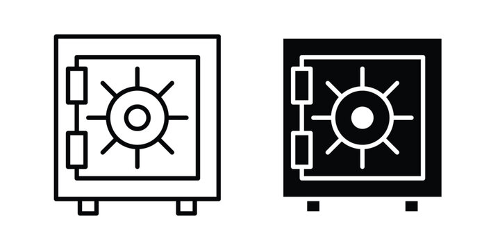 Secure vault icon vector symbol design set for web