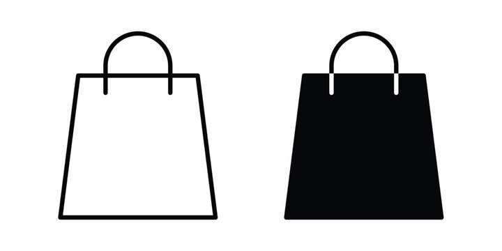 Shopping bag icon vector symbol design set for web