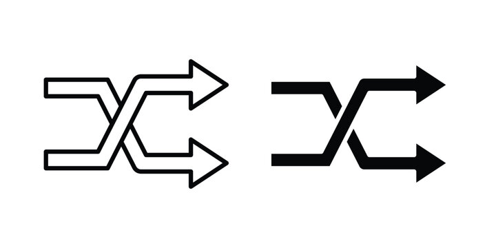 Shuffle arrow icon vector symbol design set for web