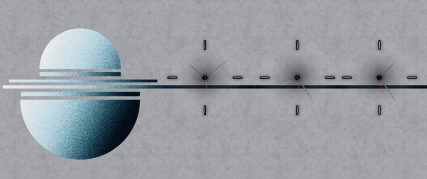 Close up of a metal plate with clock element 