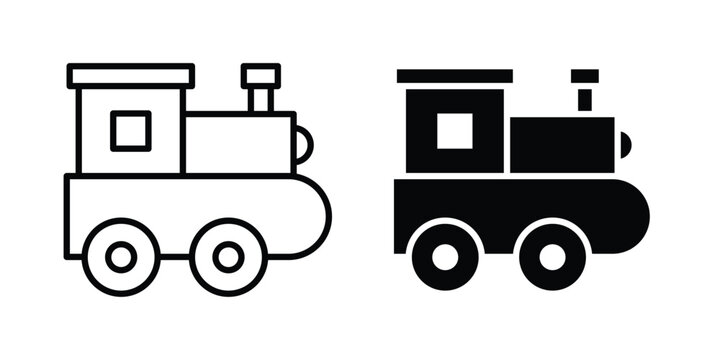 Toy train icon vector symbol design set for web