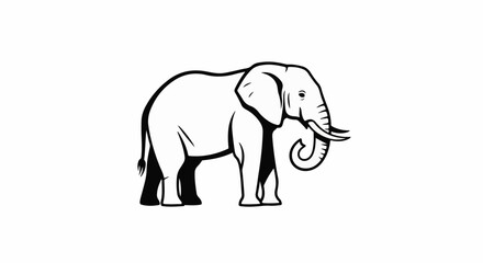 Fototapeta premium A black and white illustration of an elephant