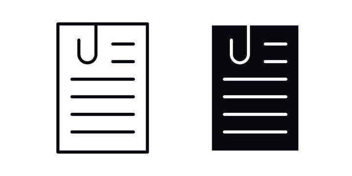 Attach document icon black and white