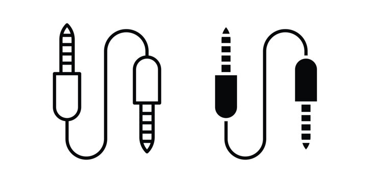 Audio Cable icon black and white