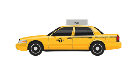 Yellow taxi cab vector illustration isolated on white background © Konco