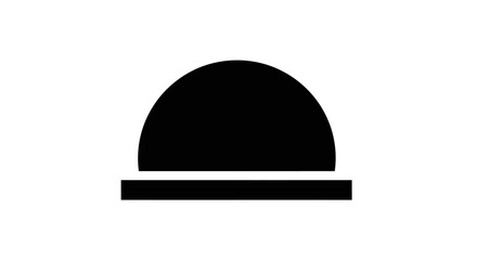 Fototapeta premium Minimalist Black Dome Icon on White Background