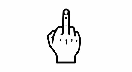 Fototapeta premium Graphic illustration of a hand giving the middle finger gesture