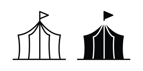 Circus tent icon black and white © Annimo