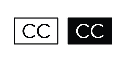Closed caption icon black and white © Annimo