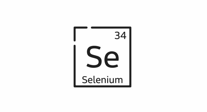 Stylized elemental symbol for Selenium (Se) with atomic number 34