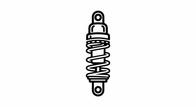 Simple line drawing of a shock absorber with a coiled spring