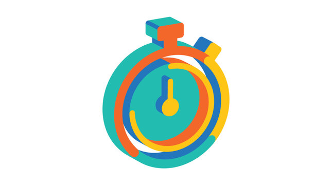 Vibrant 3d isometric stopwatch icon symbolizing time management speed and deadlines isolated on a clean white background perfect for business and technology concepts