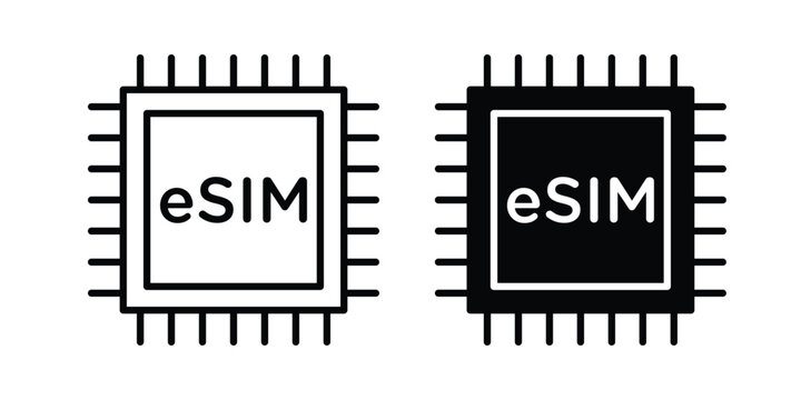 ESIM icon black and white