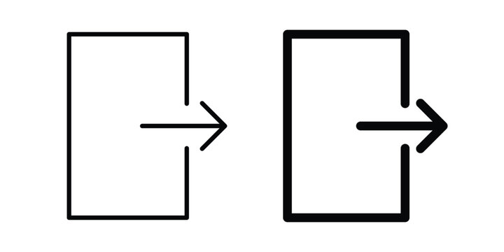 Exit icon black and white