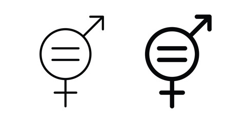 Gender equality icon black and white © Annimo