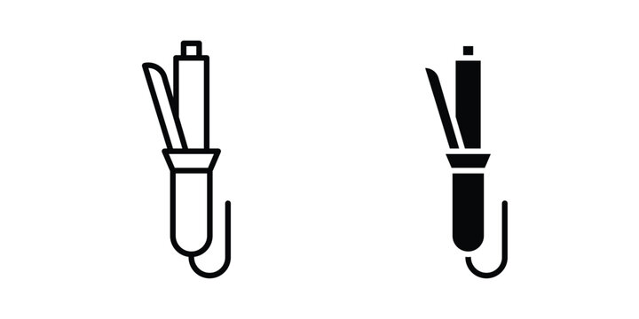Hair curler icon black and white