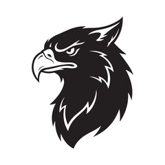 Fototapeta premium Eagle head vector mascot illustration representing strength, power, and competitive spirit. Ideal for sports team logos and branding