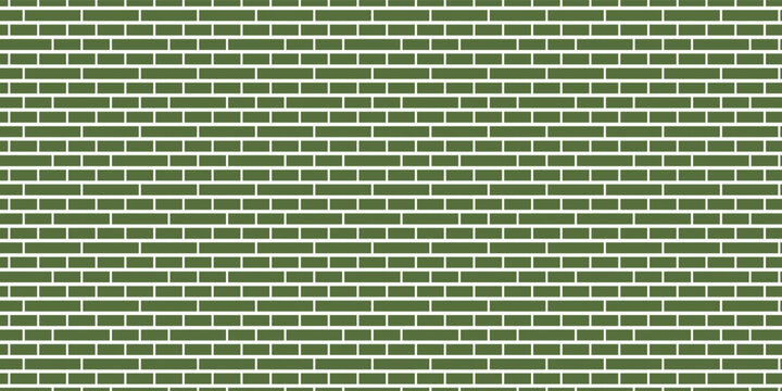 Green brick wall texture background. vector illustration
