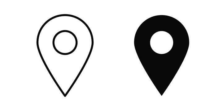 Map marker icon black and white
