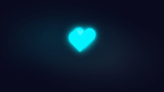 Cyan Electric 2x Love Heart Float Animated Background Loop, 2K Seamless Footage v20260428230903