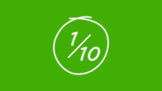 1 Out of 10 Hand Drawn Rating Animation.