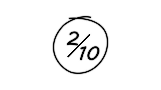 2 Out of 10 Hand Drawn Rating Animation