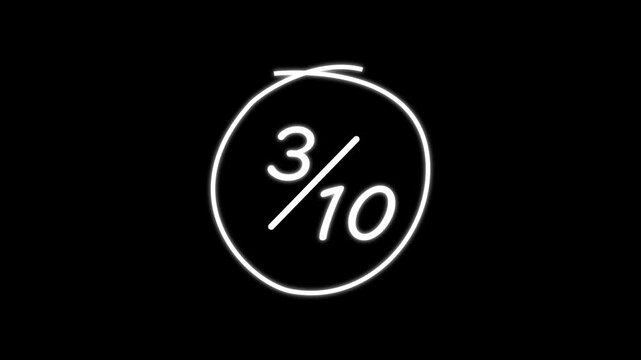 3 Out of 10 Hand Drawn Rating Animation