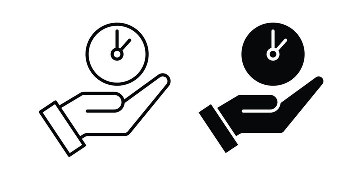 Save time icon black and white