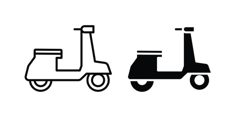 Scooter bike icon black and white © Annimo