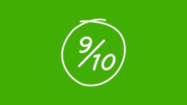 9 Out of 10 Hand Drawn Rating Animation.