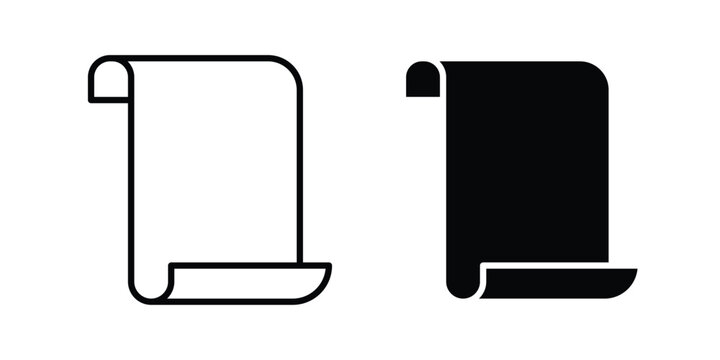Scroll paper icon black and white