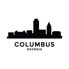 Fototapeta premium Columbus Georgia skyline silhouette against a white background