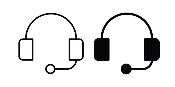 Support headset icon black and white