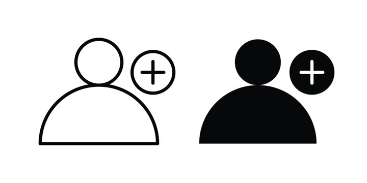 User add icon black and white