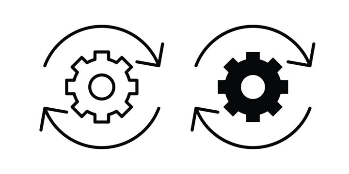 Workflow process icon black and white