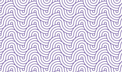 Fototapeta premium Seamless Japanese Seigaiha Wave Pattern, Digital Lavender Traditional Oriental Motif, Minimalist Geometric Water Background for Modern Wellness Design 