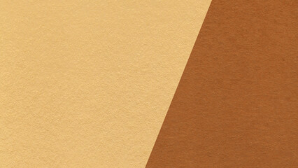 Fototapeta premium Light ochre texture background with terracotta diagonal angled split and copy space for template, banner, presentation