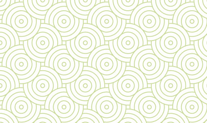 Fototapeta premium Seamless Japanese Seigaiha Wave Pattern, Minimalist Lime Green Oriental Geometric Motif, Organic Nature Background for Eco Design 