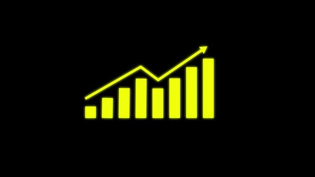 Motion animated footage. Statistics bars columns growth, arrow up. Finance, Bar graph going up, Profit concept, positive increase chart. business graph animation.
