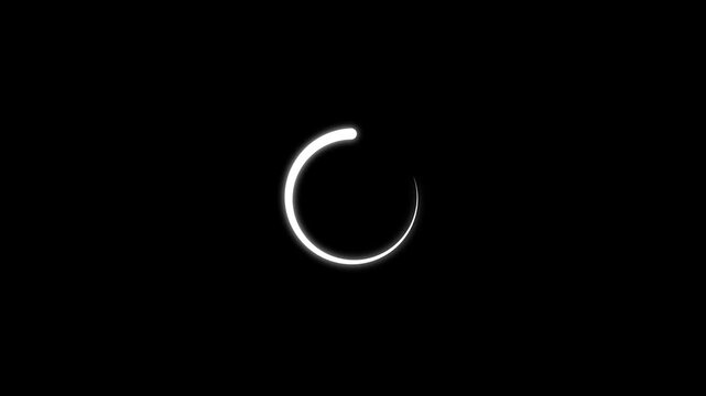 4K Circular arrow head rotating animation asset in alpha channel. Arrow loading rotating isolated loop seamless motion graphic. Infographic pictogram animation on a transparent background.