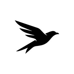 Obraz premium Graceful Flying Bird Silhouette Representing Freedom and Peace