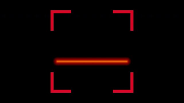 Scanning red light color on transparent background