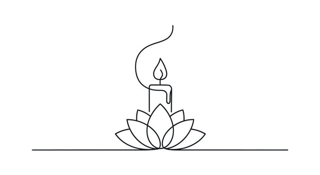 Simple line drawing of candle flame.