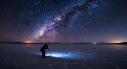 Fototapeta premium Astrophotographer captures stunning Milky Way galaxy at night