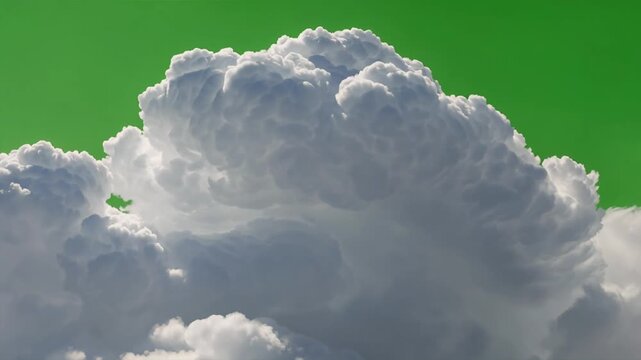 Massive Dramatic Thunderhead Cloud Billows Green Screen