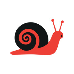 red snail with black shell and antennae © Mixed graphics